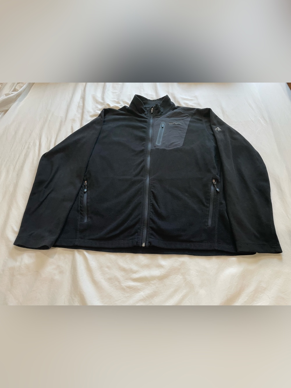 Eddie Bauer Black Full-Zip Lightweight Fleece Jacket